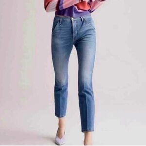 FRAME le slender straight leg jeans in thistle size 28 high rise denim blue